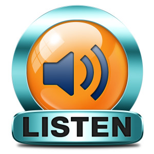 Listen live stream music song audio or radio button or icon